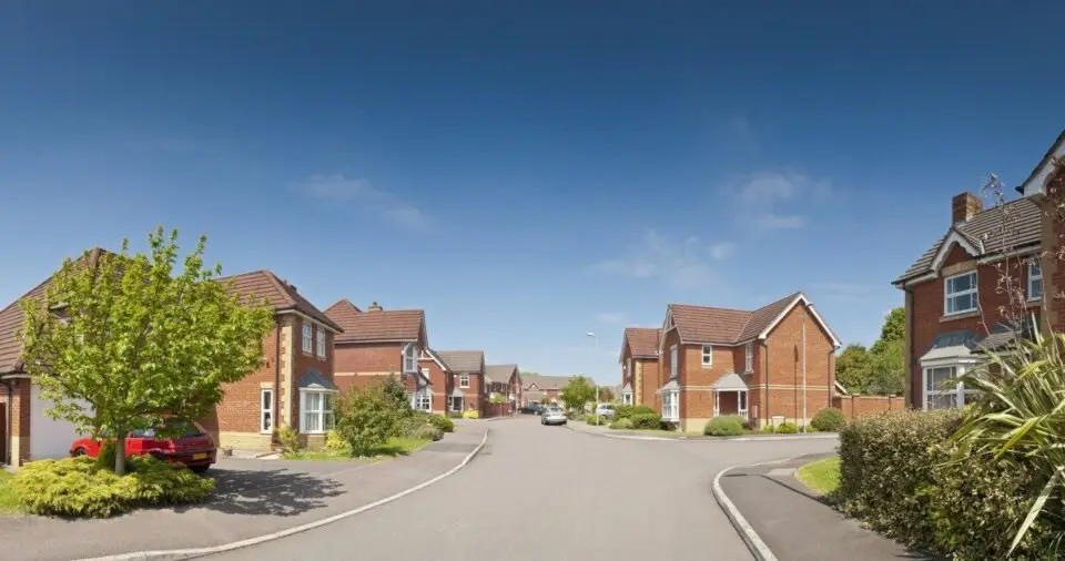 Picture perfect houses on newly built estate.
